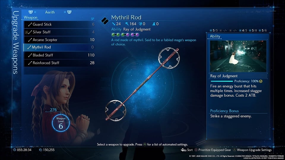 final fantasy 7 remake aerith weapons mythril rod