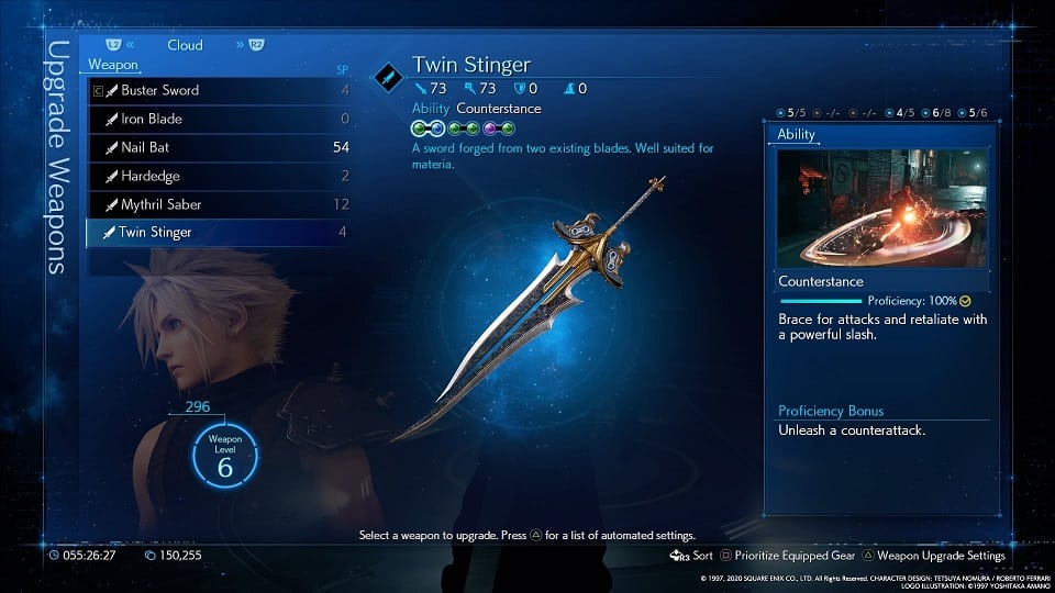 final fantasy 7 remake cloud weapons twin stinger