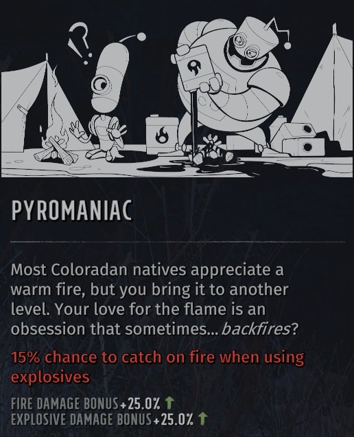 wasteland 3 quirks pyromaniac