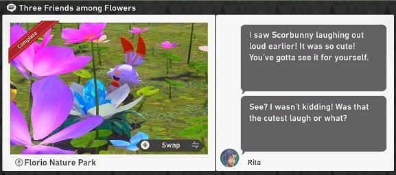 pokemon snap florio nature park requests three friends among flowers