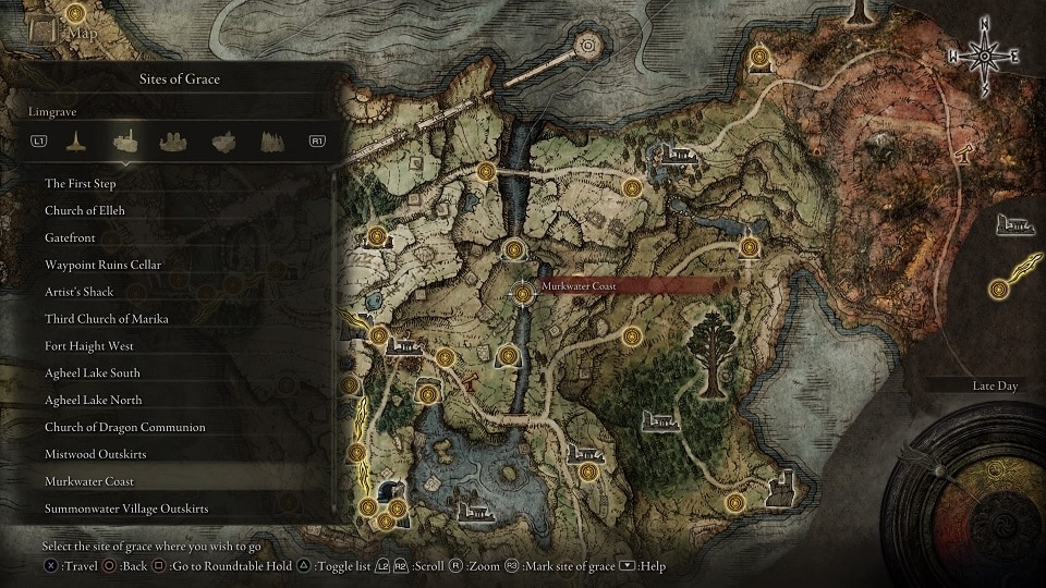 elden ring limgrave sites of grace locations murkwater coast