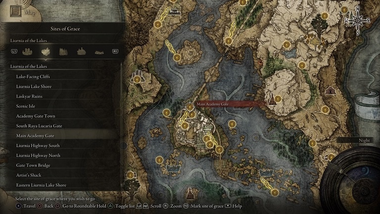 elden ring liurnia of the lakes sites of grace locations guide main academy gate