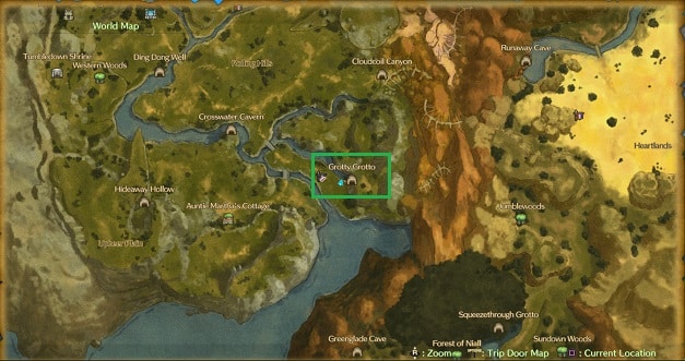 ni no kuni 2 dreamer maze locations grotty grotto map