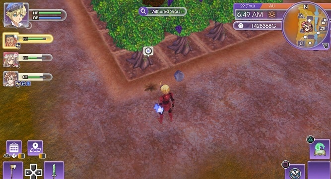rune factory 5 material farming withered grass