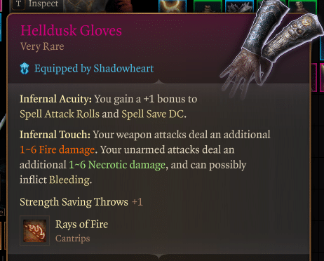 baldur's gate 3 gloom stalker build helldusk gloves